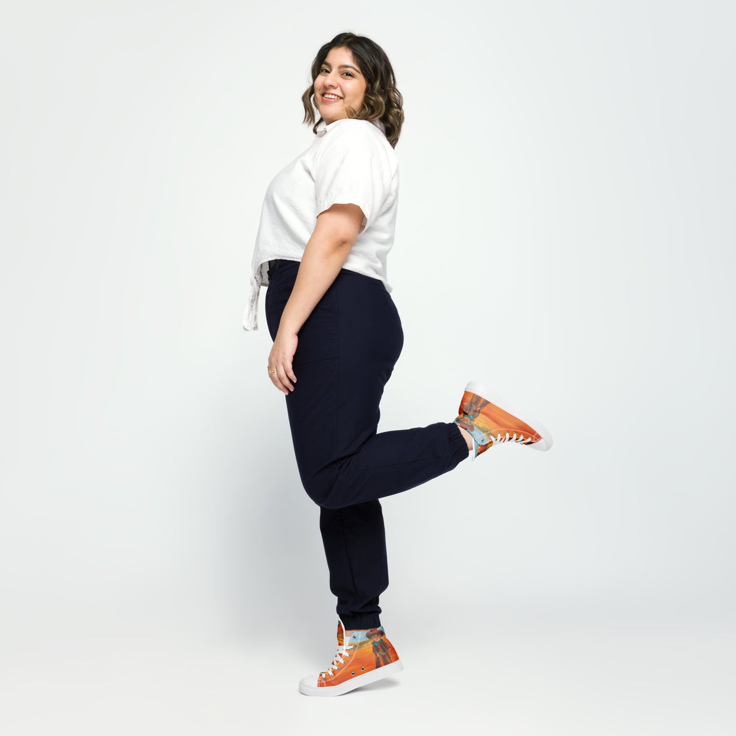 Shoes - Women’s Hightop Canvas - Everett the Sharpshooter