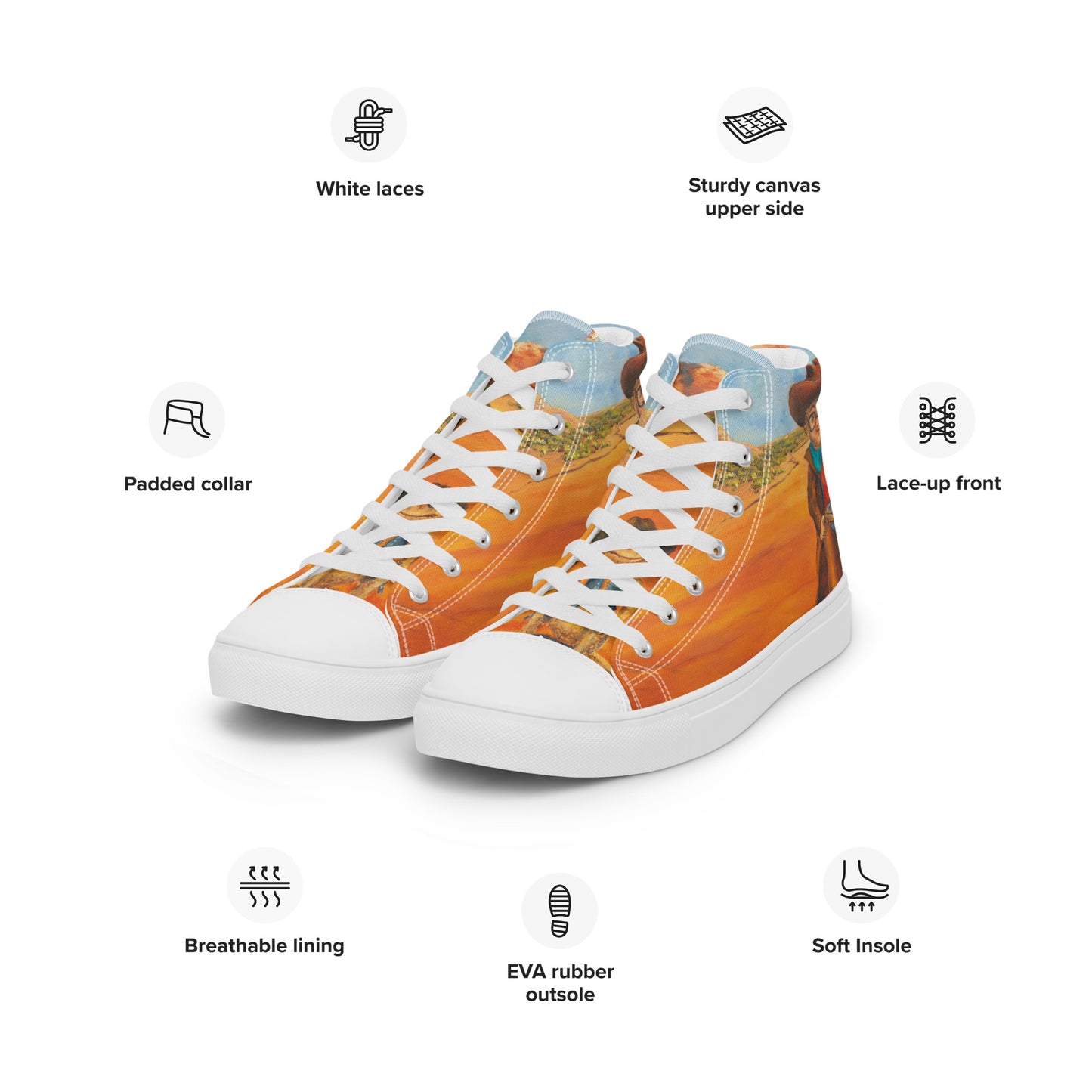 Shoes - Women’s Hightop Canvas - Everett the Sharpshooter